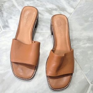 MADEWELL Brown / Tan Leather "The Boardwalk" Slides Size 7